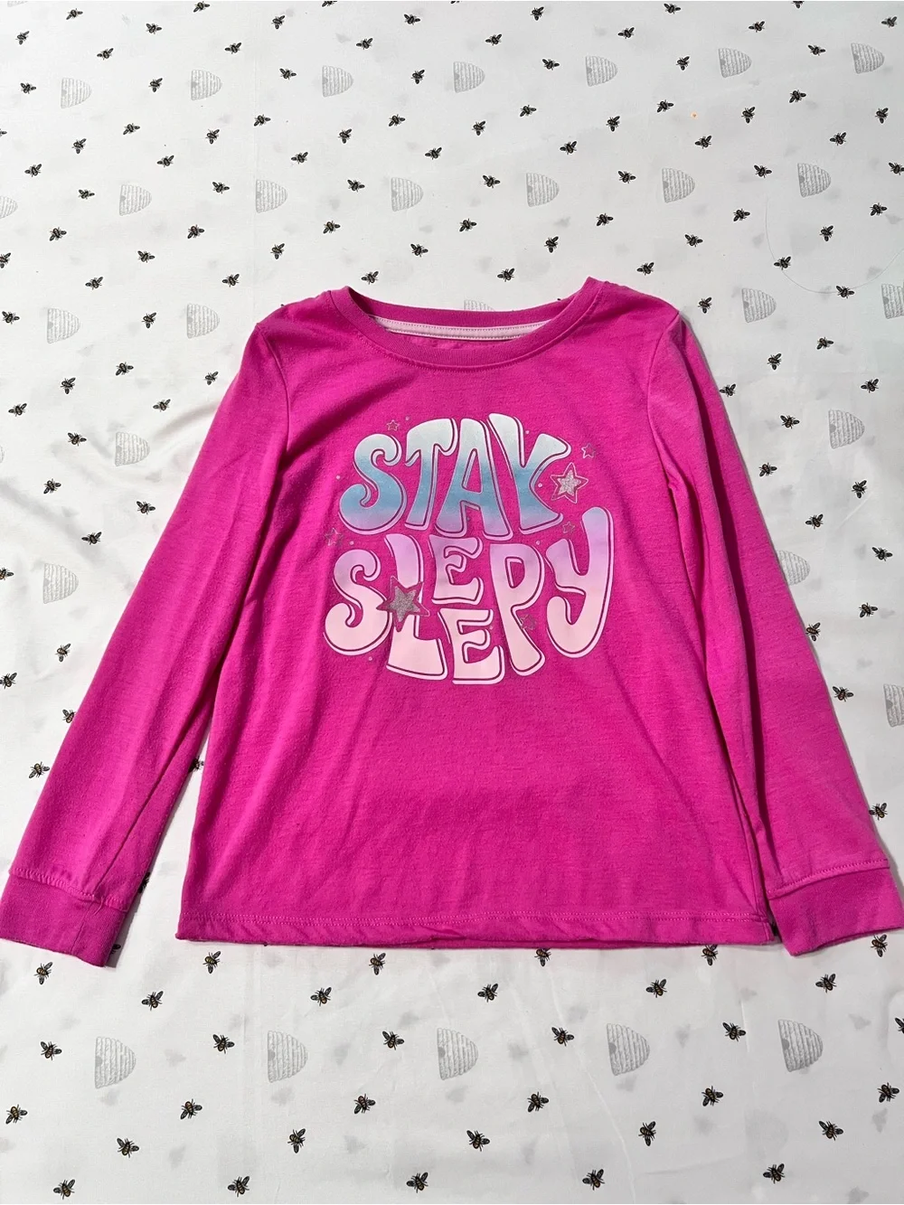 wonder nation Pink 'Stay Sleepy' Girls Long-Sleeve Pajama Set